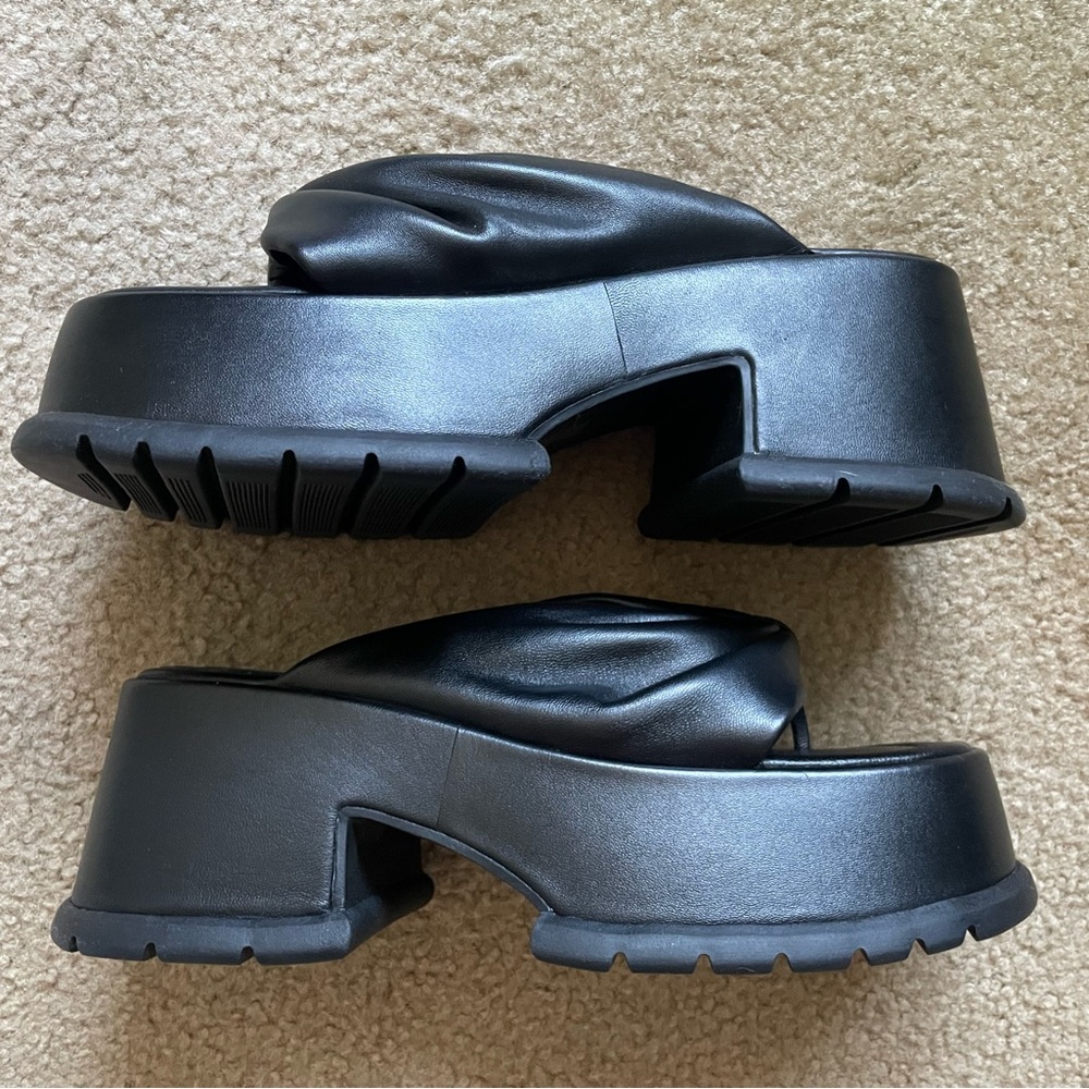 Brandon Blackwood Black Montego Platform Sandal